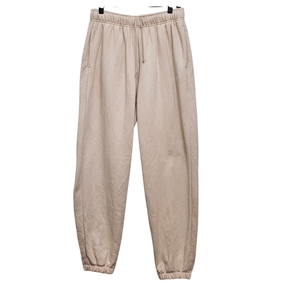 Nike Sweatpants Womens S Beige Oversized Mid Rise Phoenix Fleece Joggers Pockets